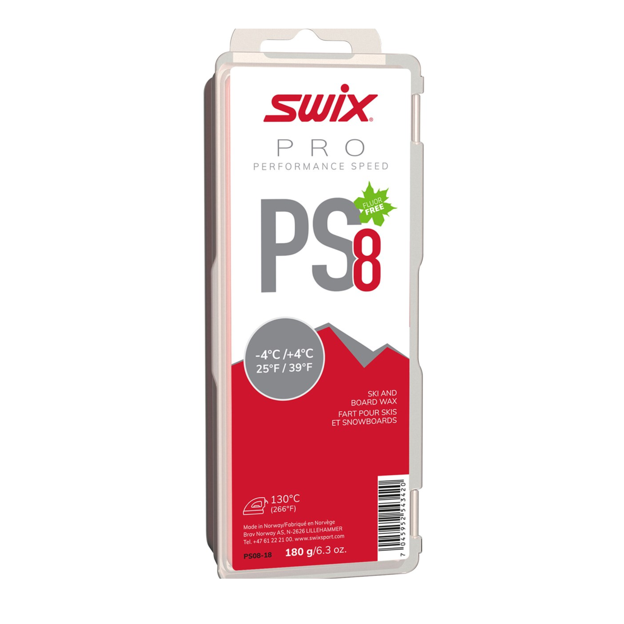 Swix PS 8 Performance Speed Wax - Red - 180gm