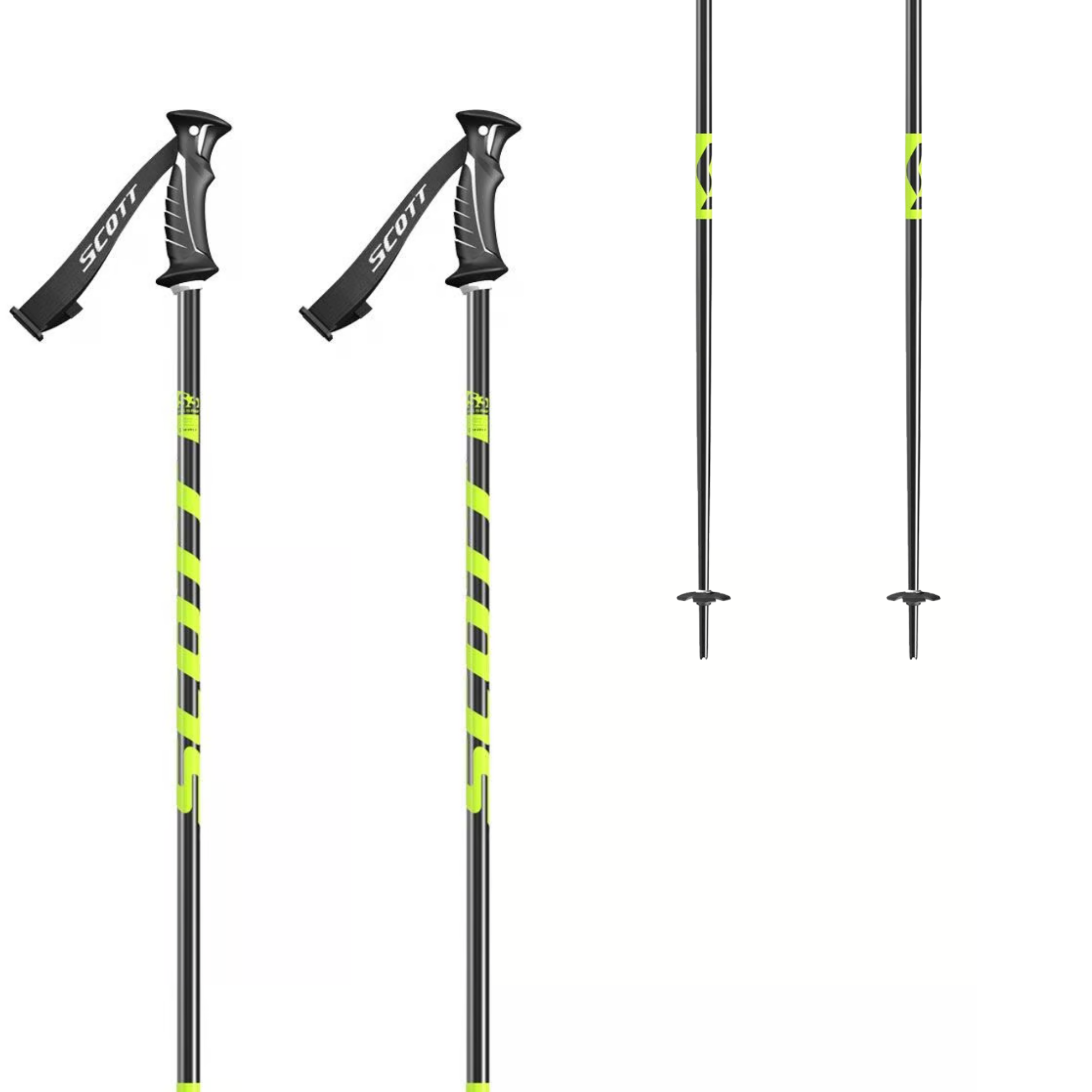 Scott Decree Ski Poles - Black Yellow