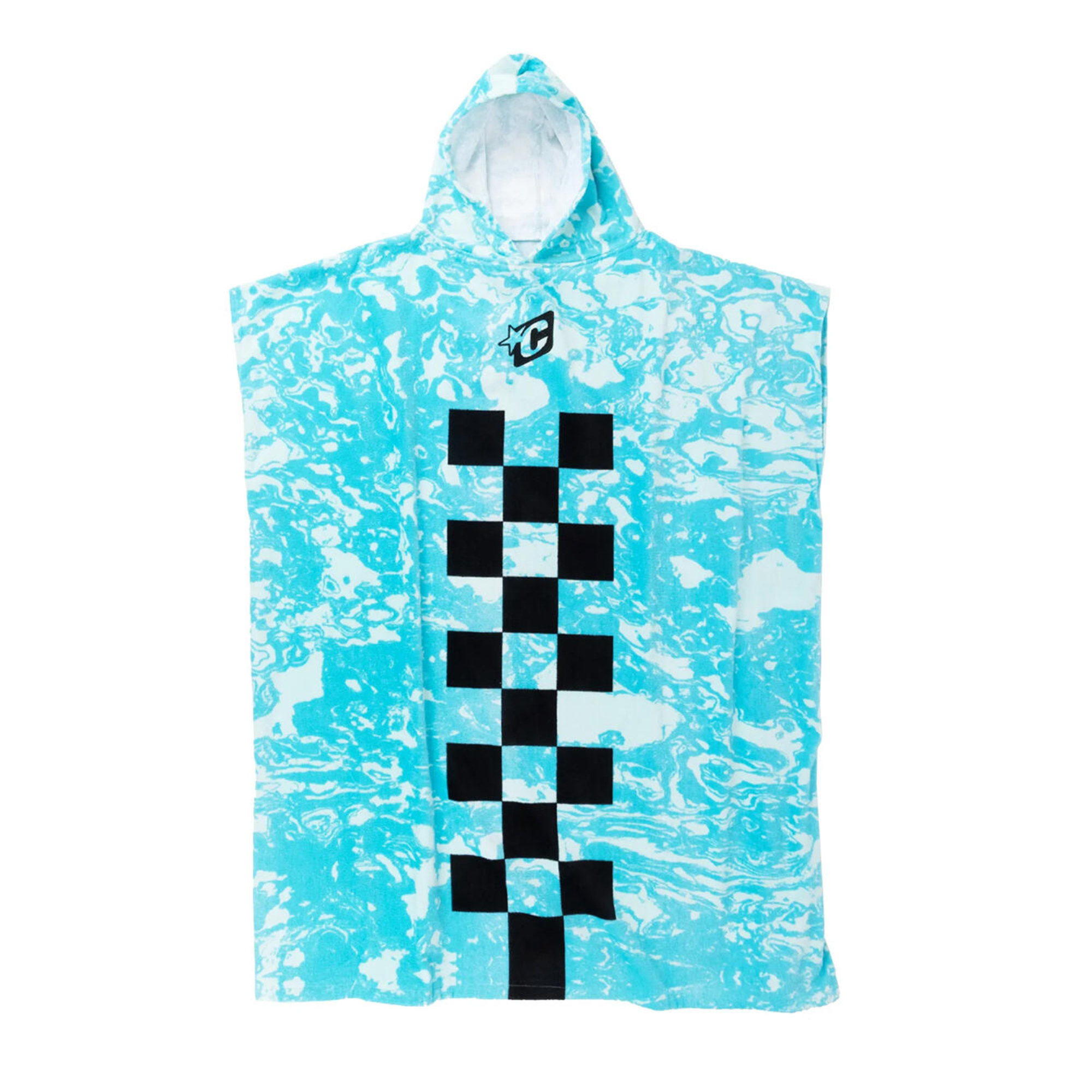 Creatures Chex Poncho - Flouo Blue Chex