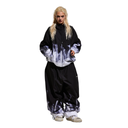 BSR Allover Flame Print Super Wide Pants