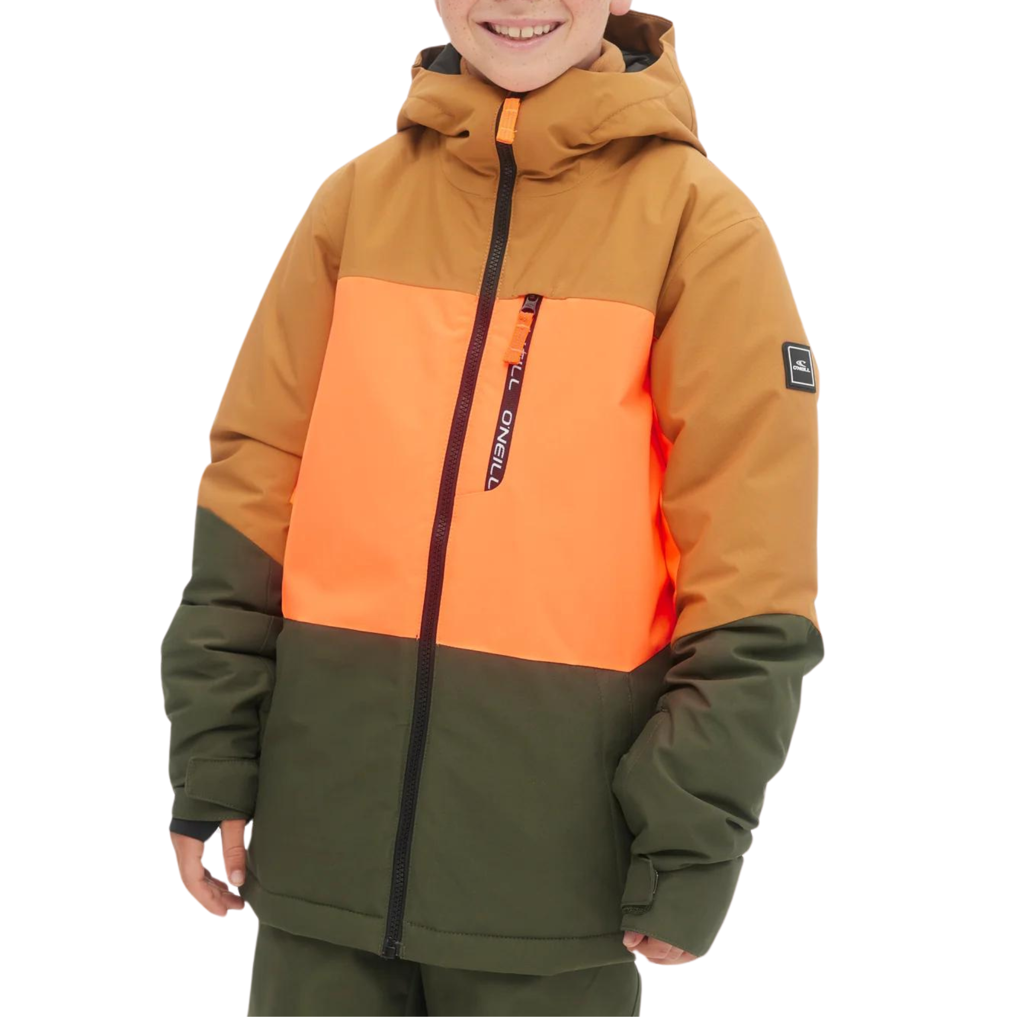 O'Neill Boy's Carbonite Jacket - Rich Caramel Color Block