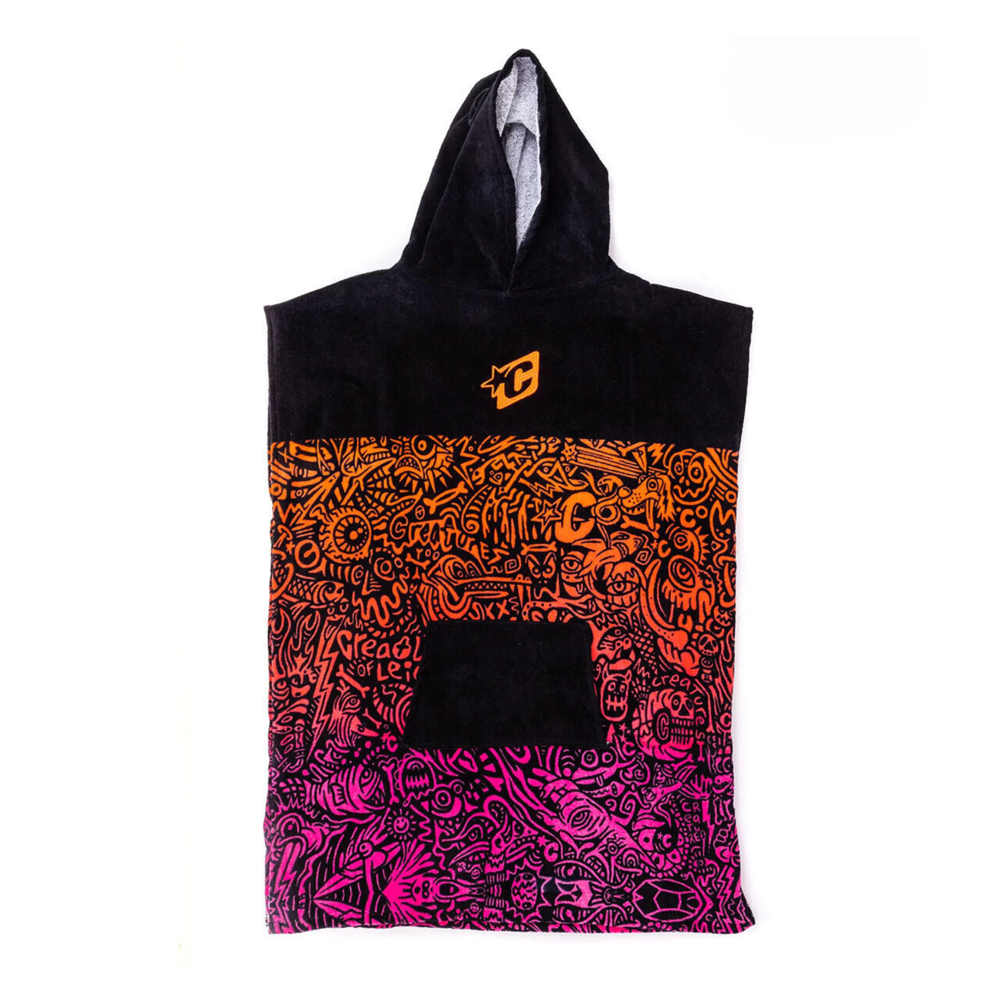 Creatures Grom Poncho - Floro Red Fade Black