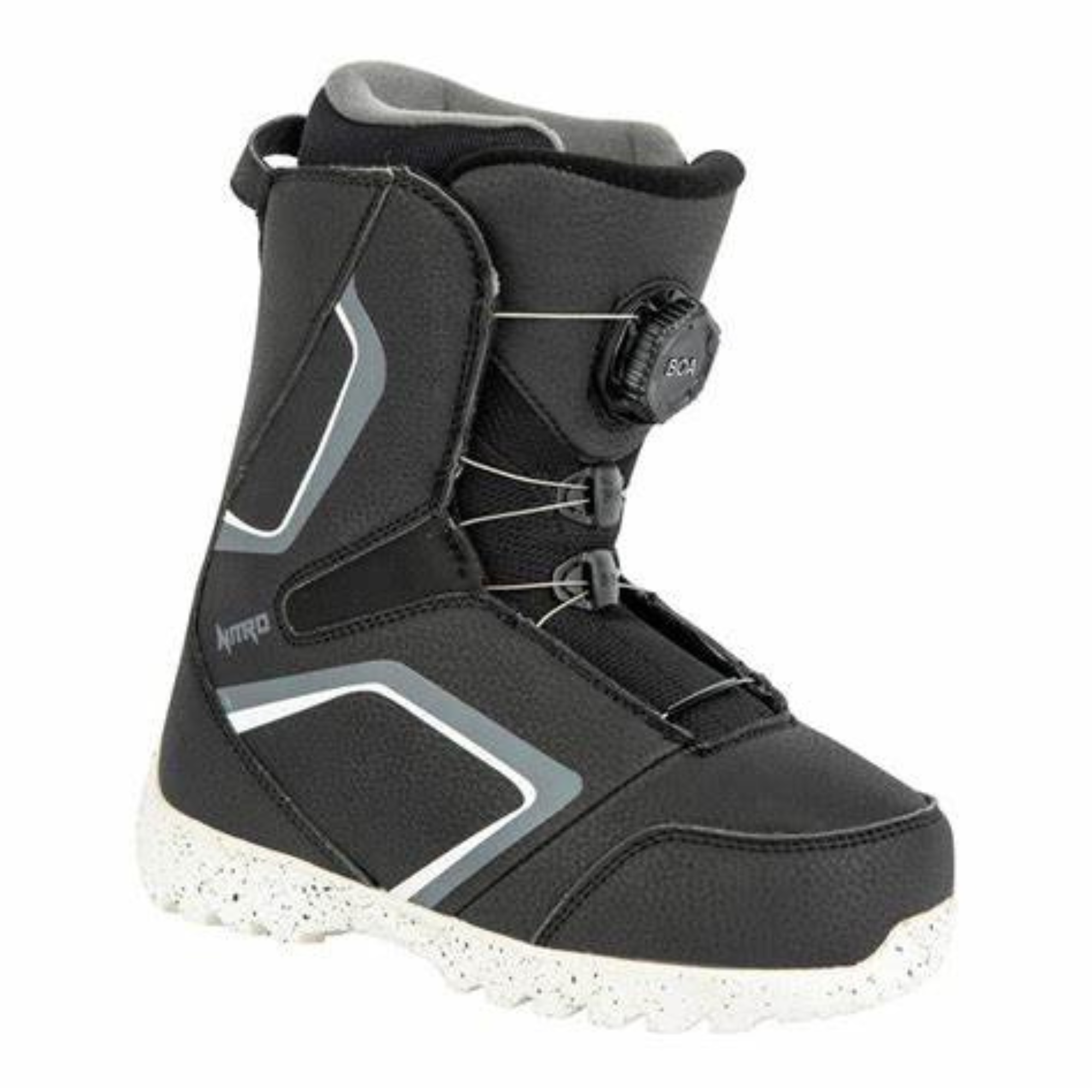 Nitro Kid's Droid BOA Snowboard Boot - Blk-Wht-Charcoal
