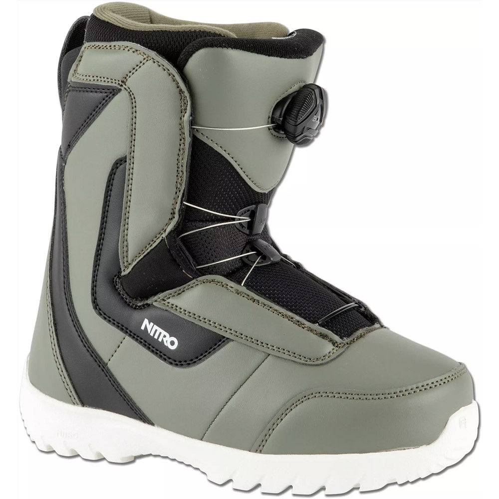 Nitro Kid's Droid Snowboard Boots - Black White Charcoal