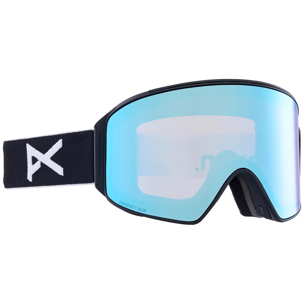 Anon M4 Cylindrical Goggles + Bonus Lens + MFI® Face Mask - Low Bridge Fit - Black / Percieve Variable Blue